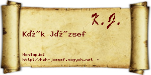 Kék József névjegykártya